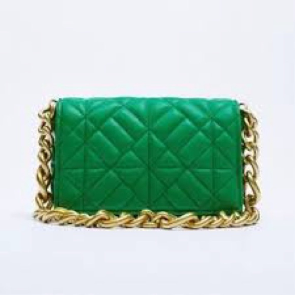 Green Zara Quilted Bag